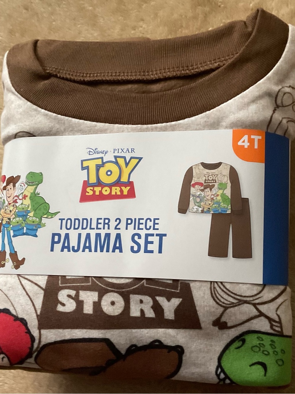 🆒🤎🆕 Disney Pixar Toddler Character Pajama Set with Toy Story Theme